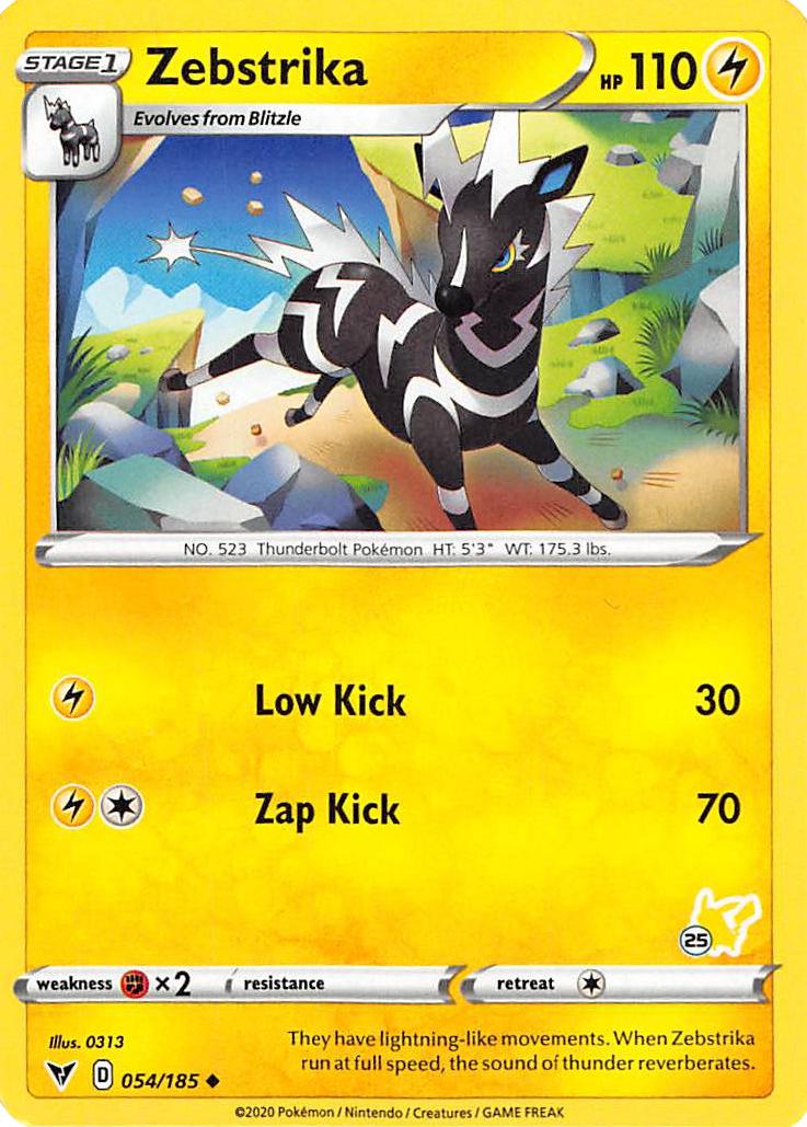 Zebstrika (054/185) (Pikachu Stamp #25) [Battle Academy 2022] | Mega City Incorporated