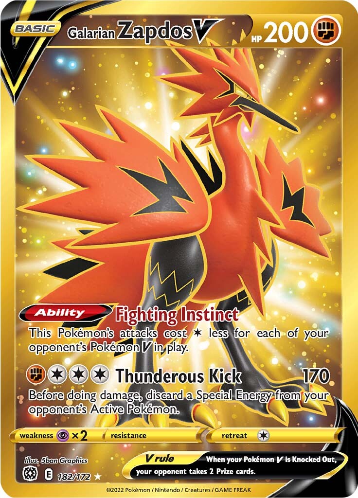 Galarian Zapdos V (182/172) [Sword & Shield: Brilliant Stars] | Mega City Incorporated