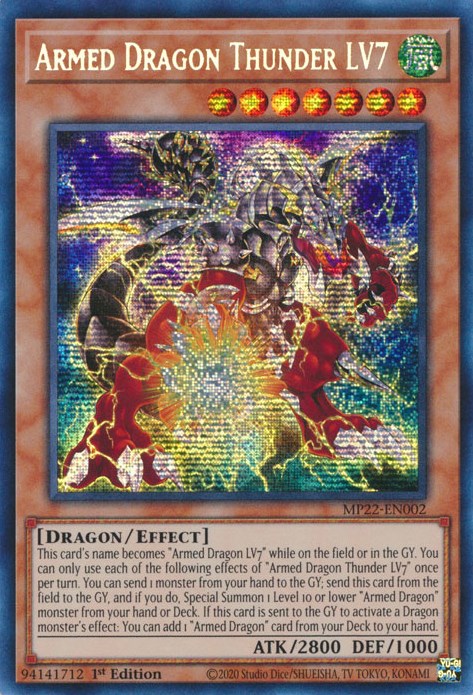 Armed Dragon Thunder LV7 [MP22-EN002] Prismatic Secret Rare | Mega City Incorporated