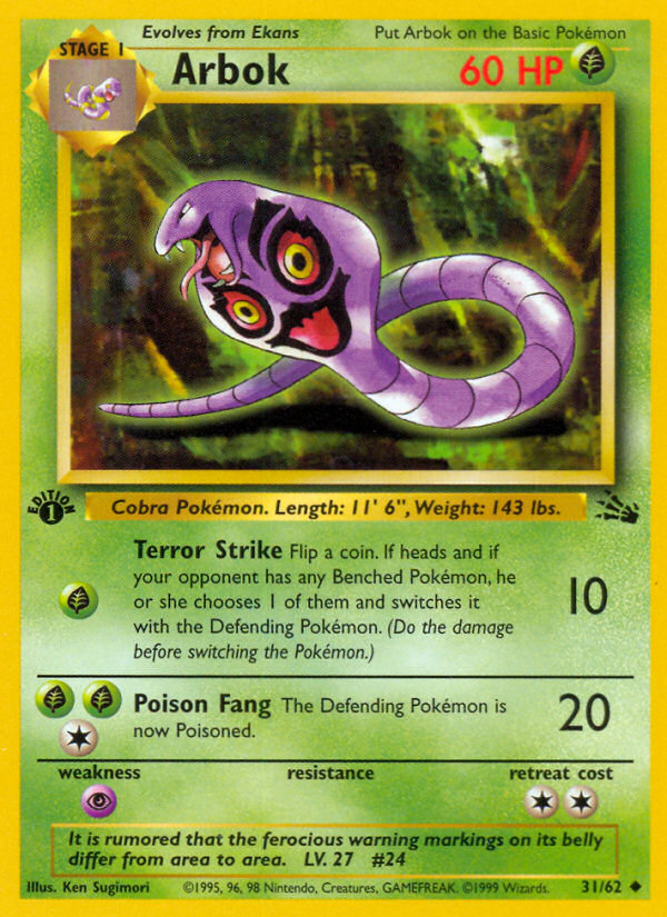 Arbok (31/62) [Fossil 1st Edition] | Mega City Incorporated