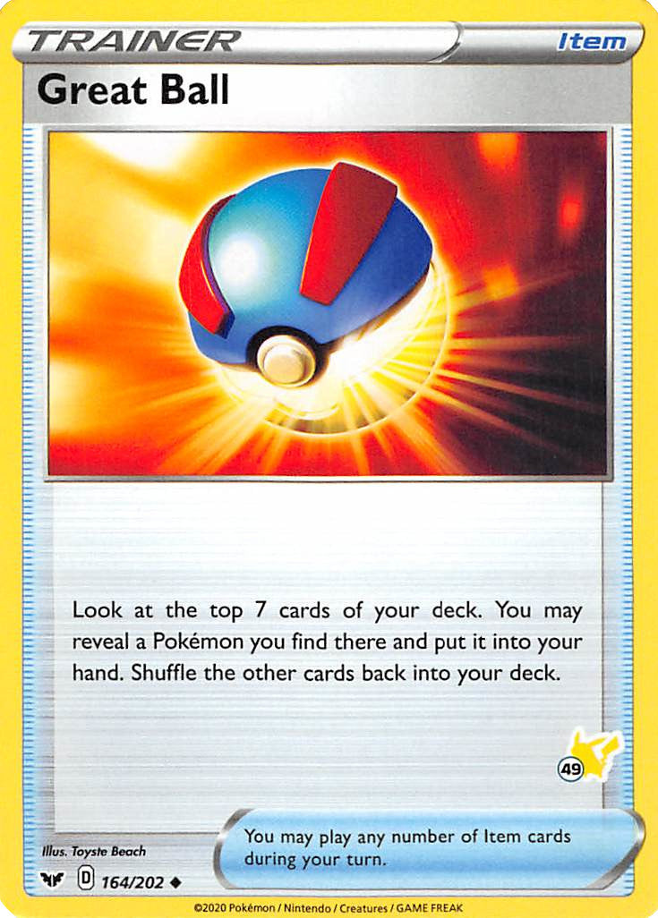 Great Ball (164/202) (Pikachu Stamp #49) [Battle Academy 2022] | Mega City Incorporated