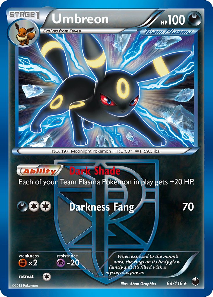 Umbreon (64/116) (Moltres Legendary Battle Deck) (Theme Deck Exclusive) [Black & White: Plasma Freeze] | Mega City Incorporated