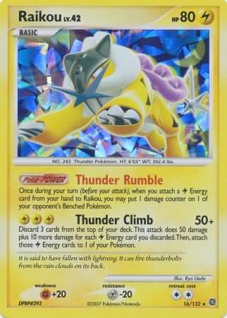 Raikou (16/132) (Cracked Ice Holo) [Diamond & Pearl: Secret Wonders] | Mega City Incorporated