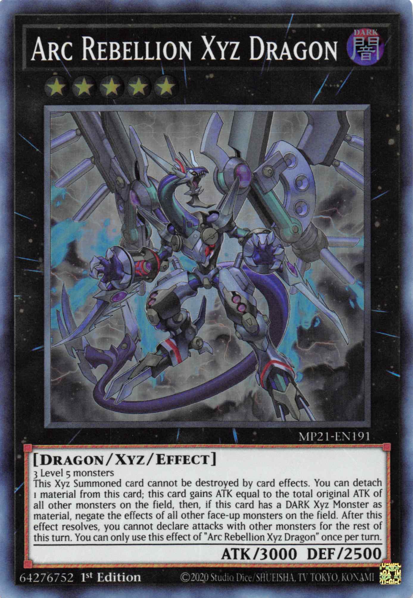 Arc Rebellion Xyz Dragon [MP21-EN191] Super Rare | Mega City Incorporated