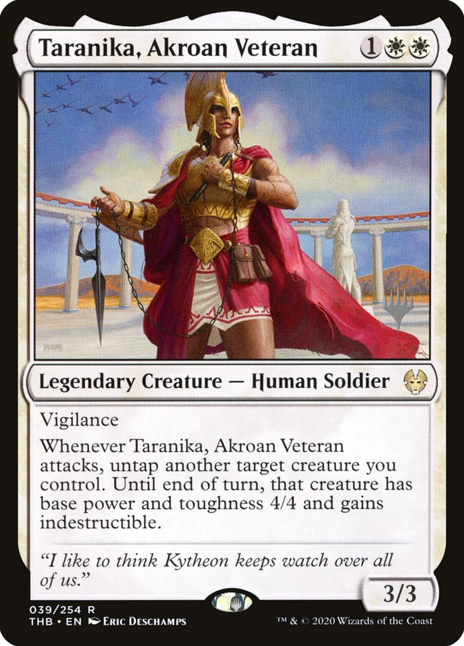 Taranika, Akroan Veteran (Promo Pack) [Theros Beyond Death Promos] | Mega City Incorporated