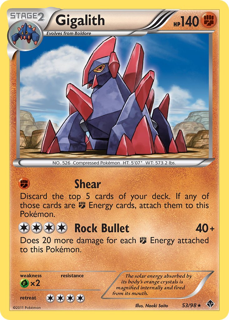 Gigalith (53/98) (Cracked Ice Holo) (Blister Exclusive) [Black & White: Emerging Powers] | Mega City Incorporated