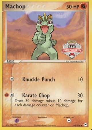 Machop (64/101) (City Championship Promo) [EX: Hidden Legends] | Mega City Incorporated