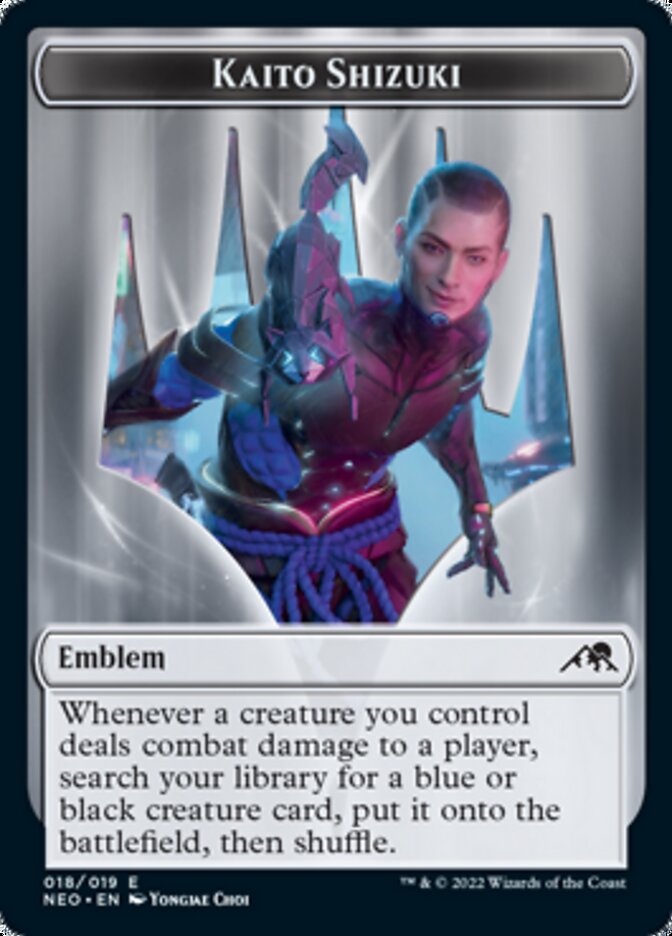 Samurai // Kaito Shizuki Emblem Double-sided Token [Kamigawa: Neon Dynasty Tokens] | Mega City Incorporated