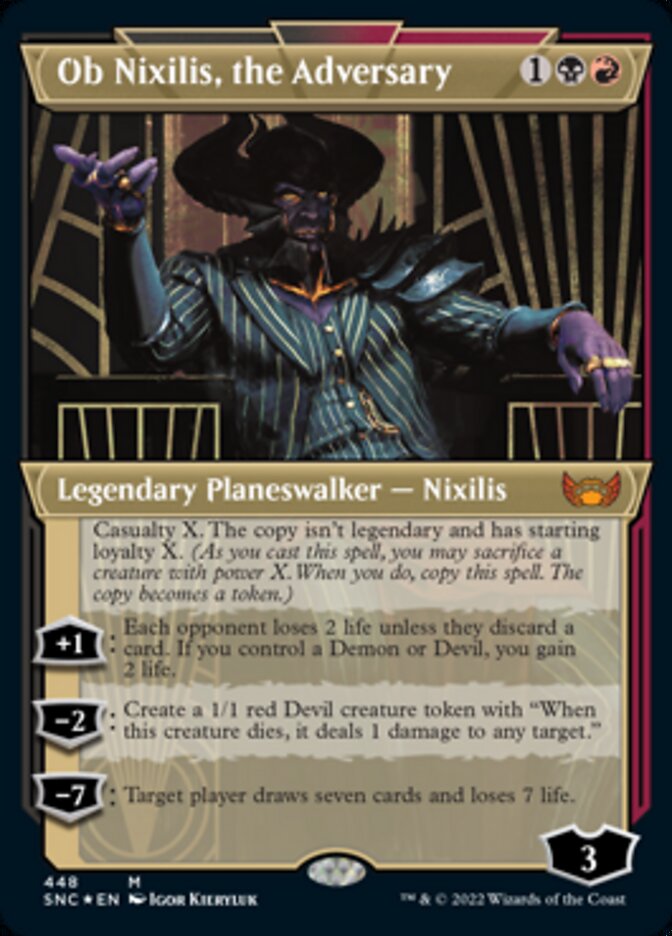 Ob Nixilis, the Adversary (Showcase Art Deco Foil Etched) [Streets of New Capenna] | Mega City Incorporated