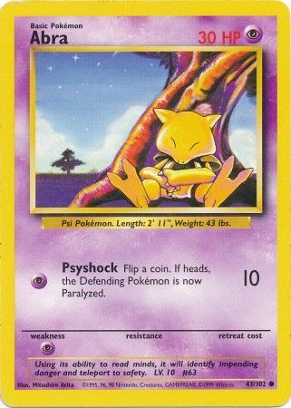 Abra (43/102) [Base Set Unlimited] | Mega City Incorporated