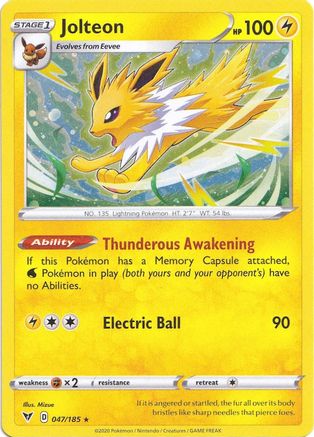 Jolteon (047/185) (Cosmos Holo) [Sword & Shield: Vivid Voltage] | Mega City Incorporated
