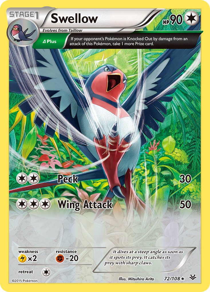 Swellow (72/108) (Theme Deck Exclusive) [XY: Roaring Skies] | Mega City Incorporated