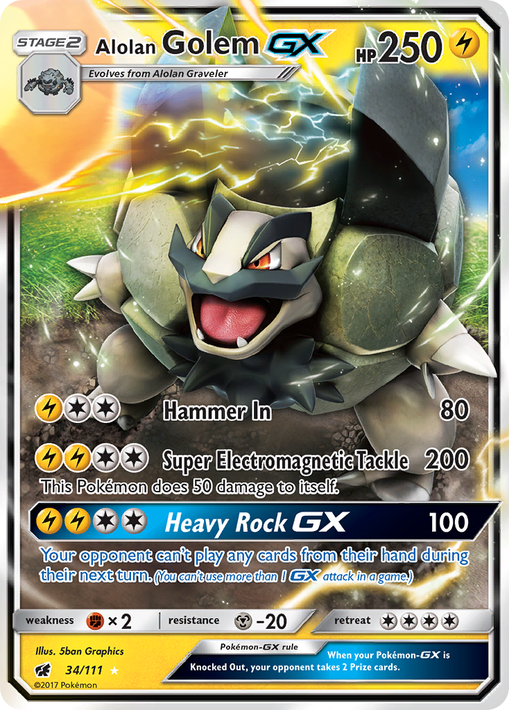 Alolan Golem GX (34/111) [Sun & Moon: Crimson Invasion] | Mega City Incorporated