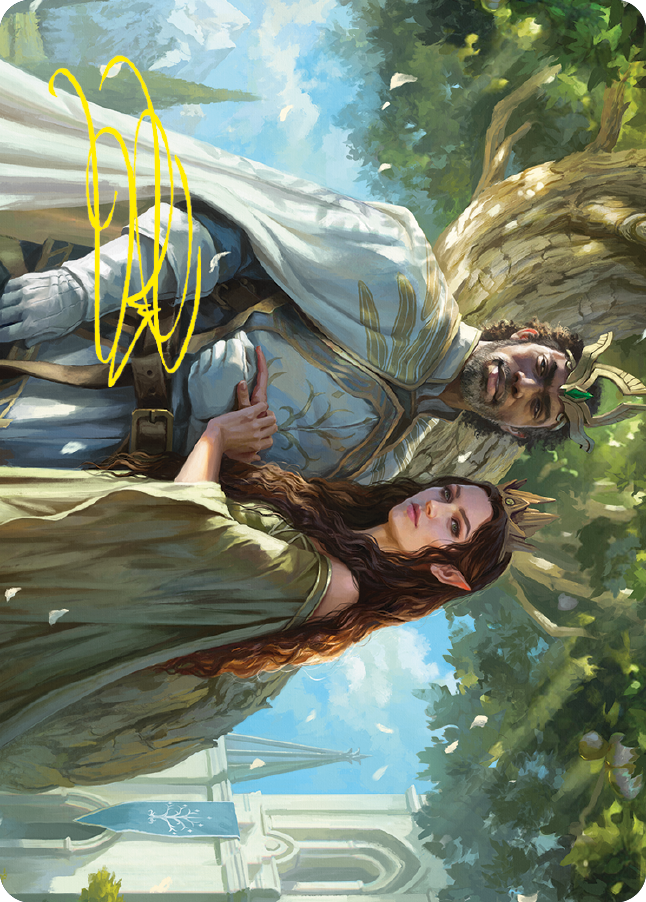 Aragorn and Arwen, Wed Art Card (Gold-Stamped Signature) [The Lord of the Rings: Tales of Middle-earth Art Series] | Mega City Incorporated