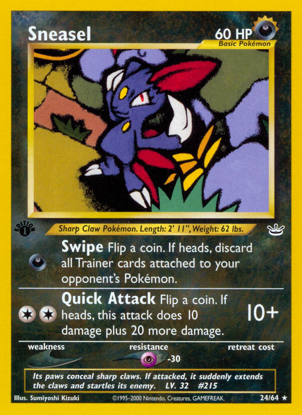 Sneasel (24/64) [Neo Revelation 1st Edition] | Mega City Incorporated