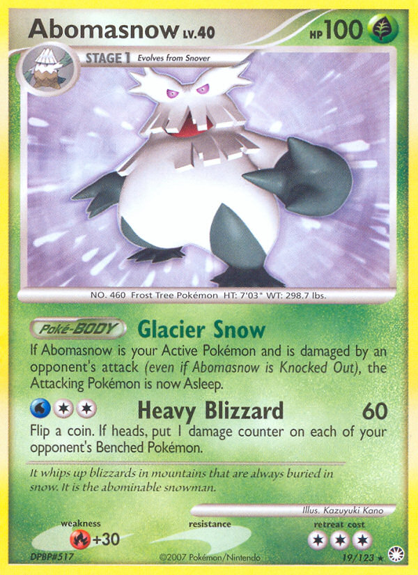 Abomasnow (19/123) [Diamond & Pearl: Mysterious Treasures] | Mega City Incorporated