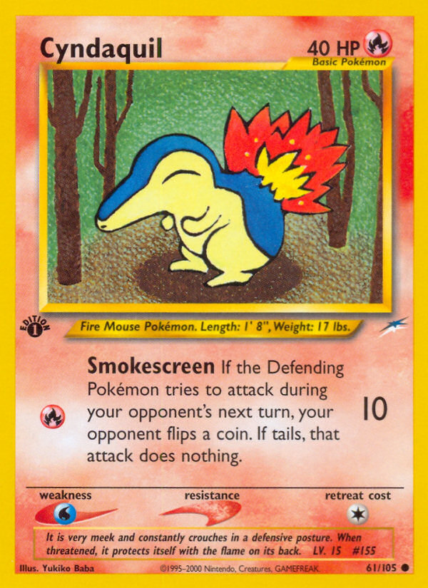 Cyndaquil (61/105) [Neo Destiny 1st Edition] | Mega City Incorporated