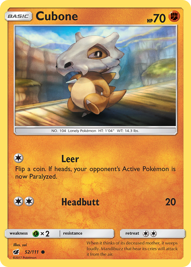 Cubone (52/111) [Sun & Moon: Crimson Invasion] | Mega City Incorporated