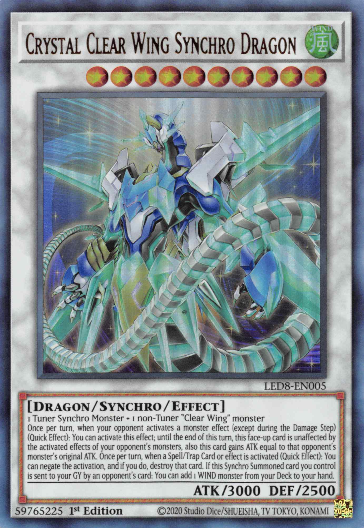 Crystal Clear Wing Synchro Dragon [LED8-EN005] Ultra Rare | Mega City Incorporated