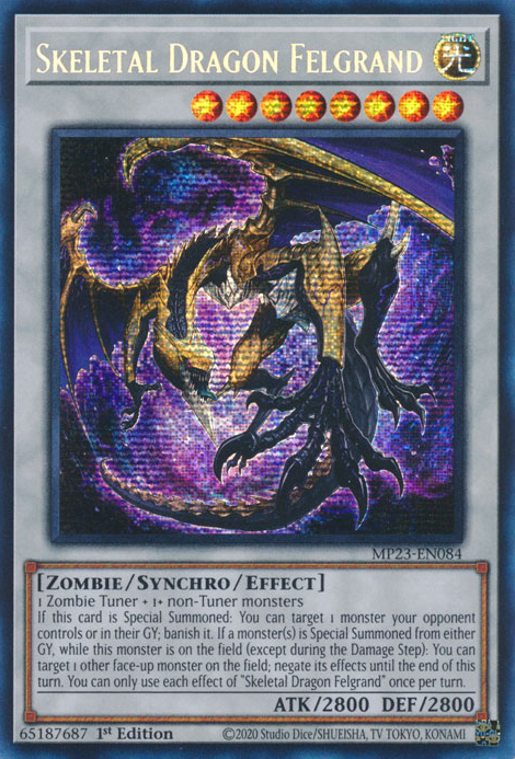 Skeletal Dragon Felgrand [MP23-EN084] Prismatic Secret Rare | Mega City Incorporated