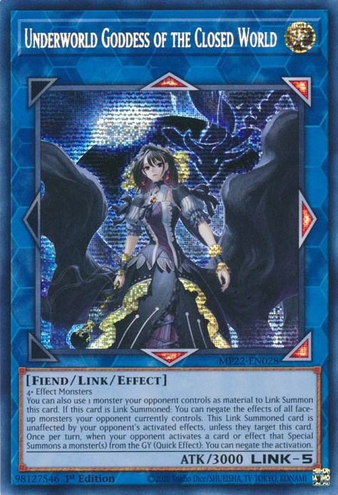 Underworld Goddess of the Closed World [MP22-EN028] Prismatic Secret Rare | Mega City Incorporated