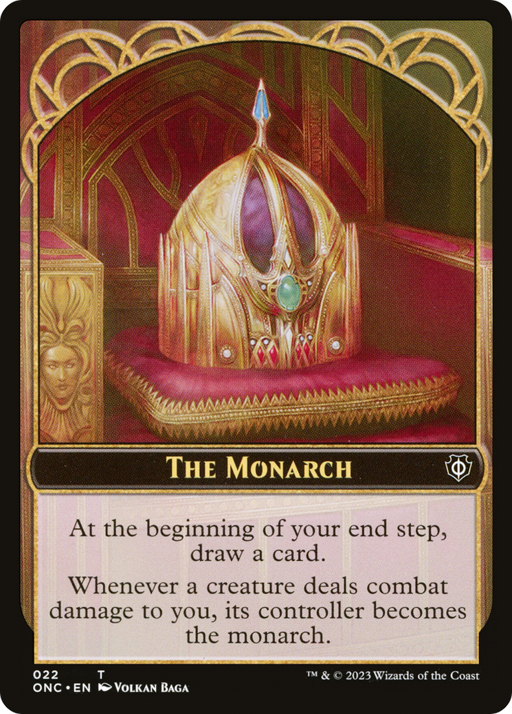 The Monarch // Golem Double-Sided Token [Phyrexia: All Will Be One Commander Tokens] | Mega City Incorporated