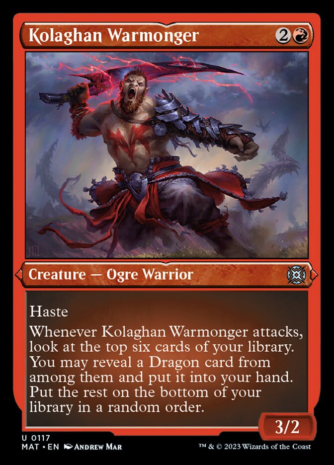 Kolaghan Warmonger (Foil Etched) [March of the Machine: The Aftermath] | Mega City Incorporated