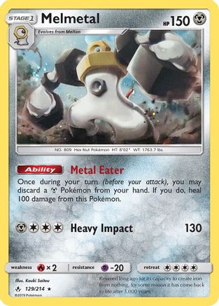 Melmetal (129/214) (Cosmos Holo) [Sun & Moon: Unbroken Bonds] | Mega City Incorporated