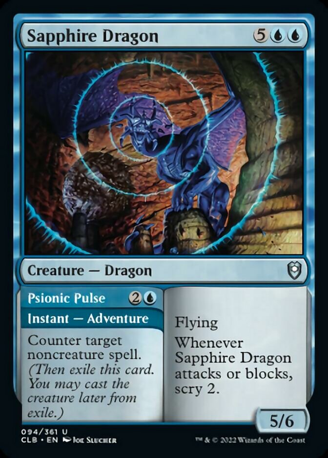 Sapphire Dragon // Psionic Pulse [Commander Legends: Battle for Baldur's Gate] | Mega City Incorporated