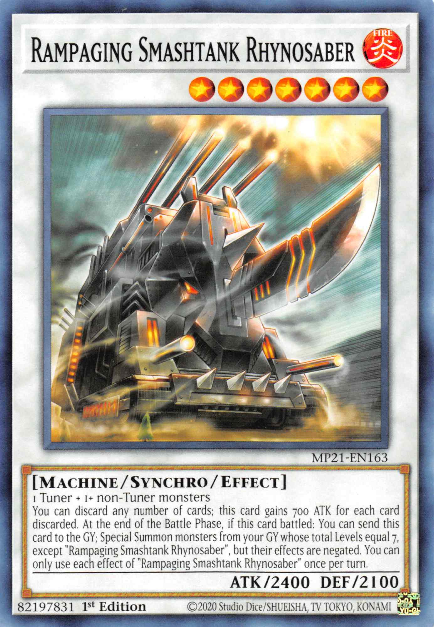 Rampaging Smashtank Rhynosaber [MP21-EN163] Common | Mega City Incorporated