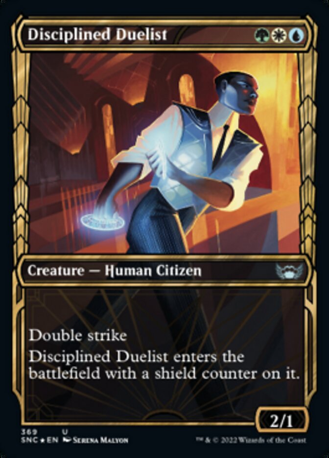 Disciplined Duelist (Showcase Golden Age Gilded Foil) [Streets of New Capenna] | Mega City Incorporated