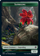 Saproling // Human Warrior Double-Sided Token [Starter Commander Decks] | Mega City Incorporated