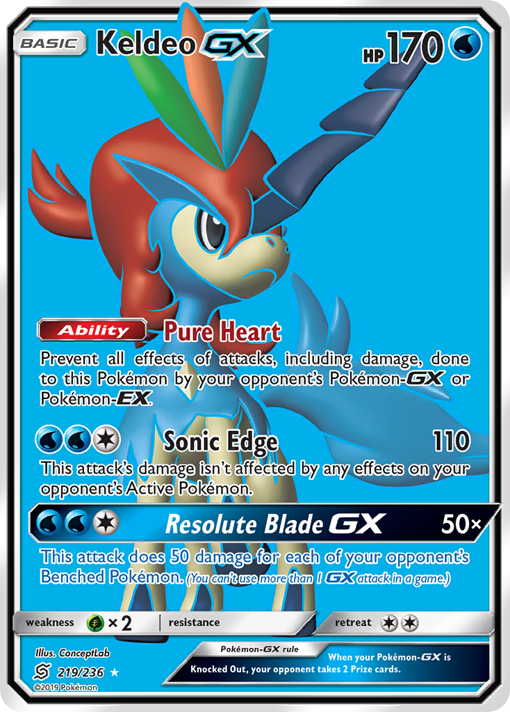 Keldeo GX (219/236) [Sun & Moon: Unified Minds] | Mega City Incorporated