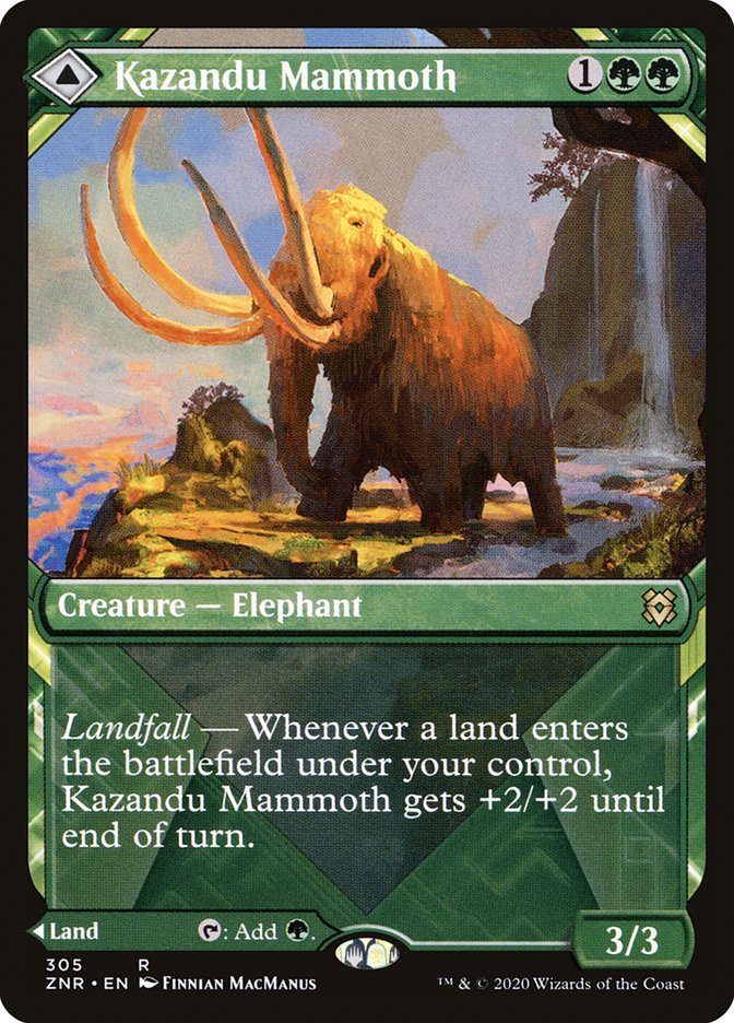 Kazandu Mammoth // Kazandu Valley (Showcase) [Zendikar Rising] | Mega City Incorporated