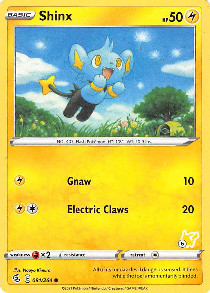 Shinx (091/264) (Pikachu Stamp #6) [Battle Academy 2022] | Mega City Incorporated