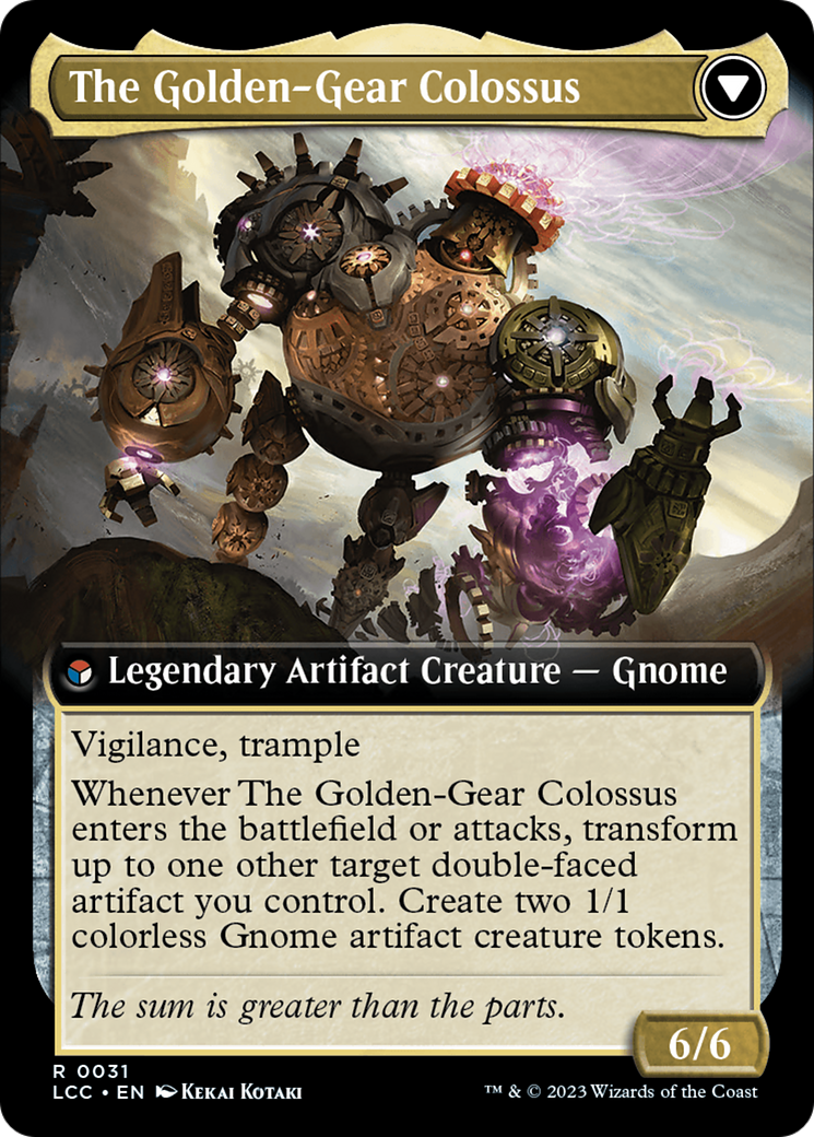 Tetzin, Gnome Champion // The Golden-Gear Colossus (Extended Art) [The Lost Caverns of Ixalan Commander] | Mega City Incorporated