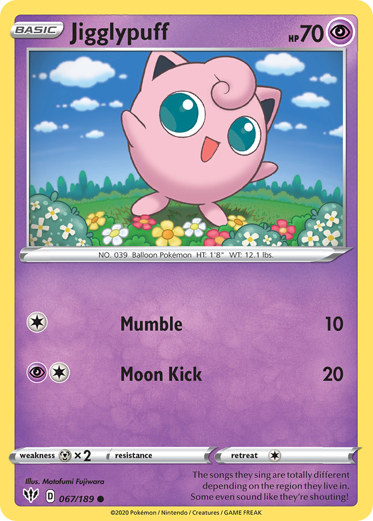 Jigglypuff (067/189) [Sword & Shield: Darkness Ablaze] | Mega City Incorporated