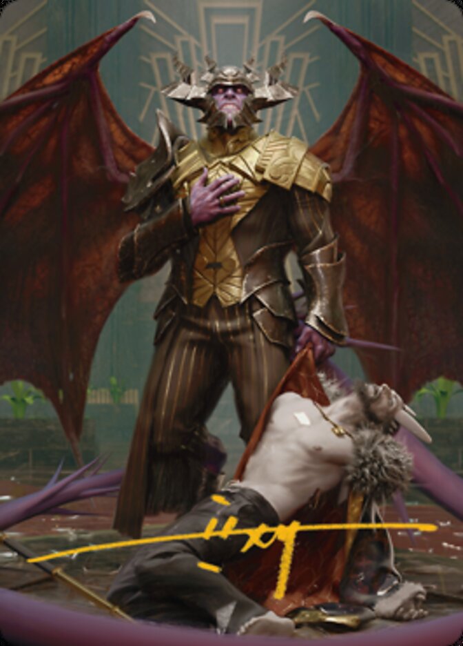 Ob Nixilis, the Adversary 1 Art Card (Gold-Stamped Signature) [Streets of New Capenna Art Series] | Mega City Incorporated