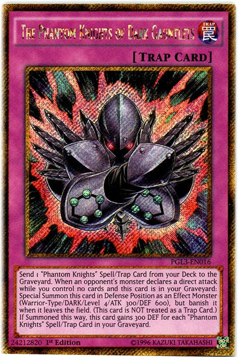 The Phantom Knights of Dark Gauntlets [PGL3-EN016] Gold Secret Rare | Mega City Incorporated