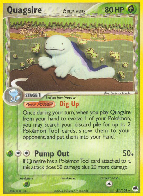 Quagsire (21/101) (Delta Species) [EX: Dragon Frontiers] | Mega City Incorporated