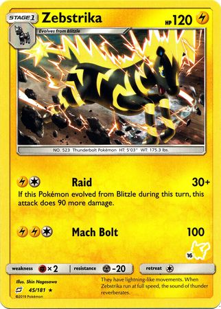 Zebstrika (45/181) (Pikachu Stamp #16) [Battle Academy 2020] | Mega City Incorporated