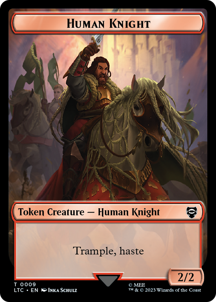 Human Knight // Human Double-Sided Token [The Lord of the Rings: Tales of Middle-Earth Commander Tokens] | Mega City Incorporated