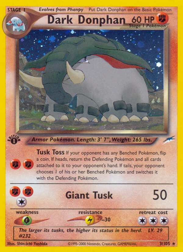 Dark Donphan (3/105) [Neo Destiny 1st Edition] | Mega City Incorporated