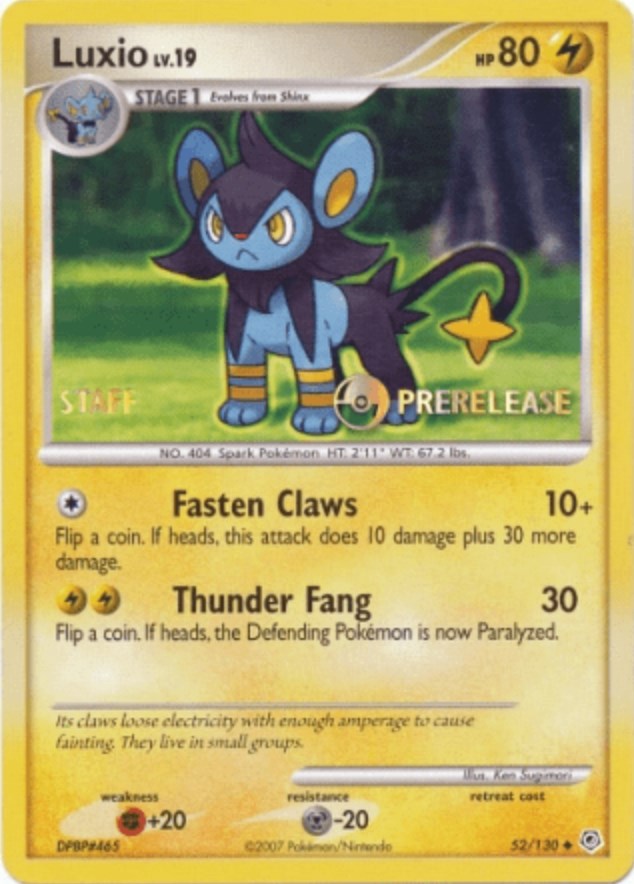 Luxio (52/130) (Prerelease Promo Staff) [Nintendo: Black Star Promos] | Mega City Incorporated