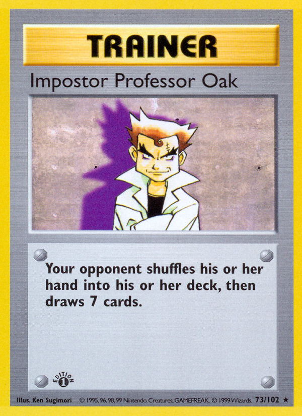 Impostor Professor Oak (73/102) (Shadowless) [Base Set 1st Edition] | Mega City Incorporated