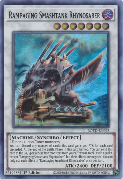 Rampaging Smashtank Rhynosaber [ROTD-EN093] Super Rare | Mega City Incorporated