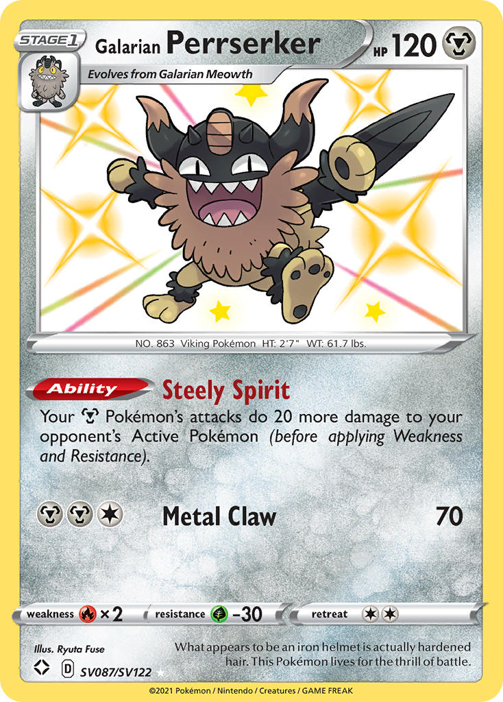 Galarian Perrserker (SV087/SV122) [Sword & Shield: Shining Fates] | Mega City Incorporated