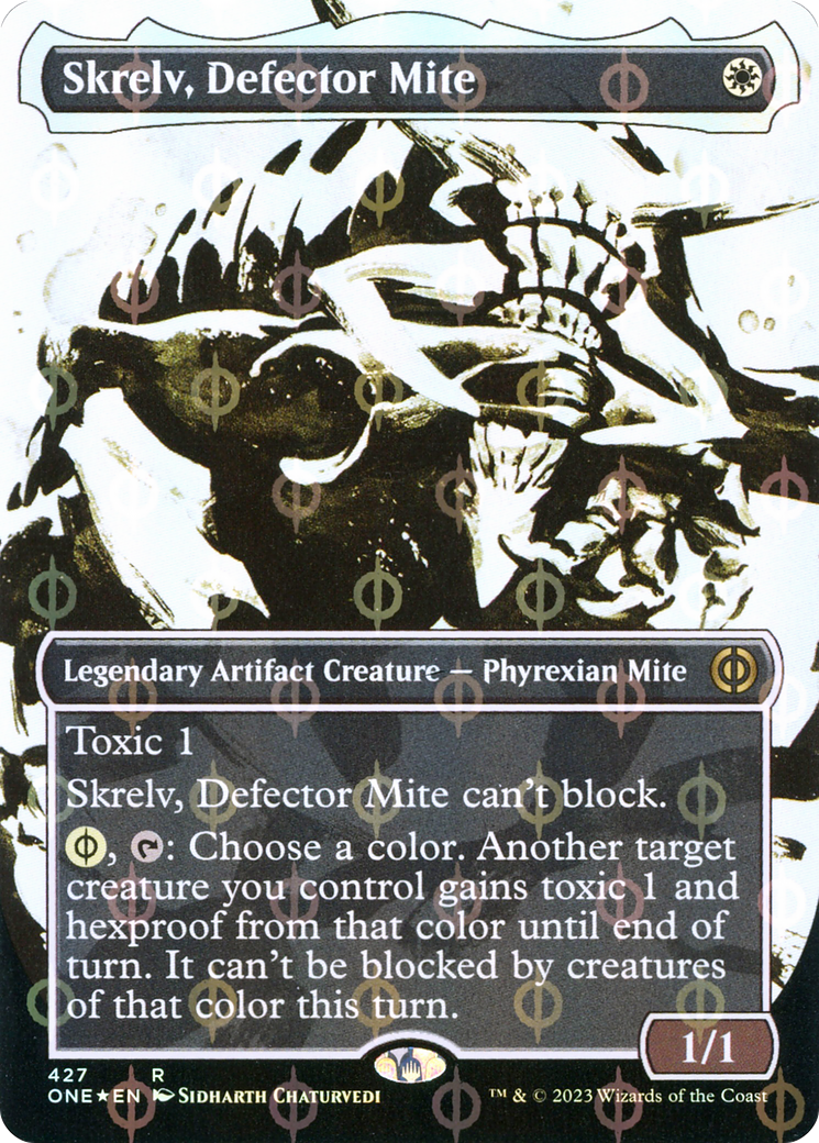 Skrelv, Defector Mite (Borderless Ichor Step-and-Compleat Foil) [Phyrexia: All Will Be One] | Mega City Incorporated