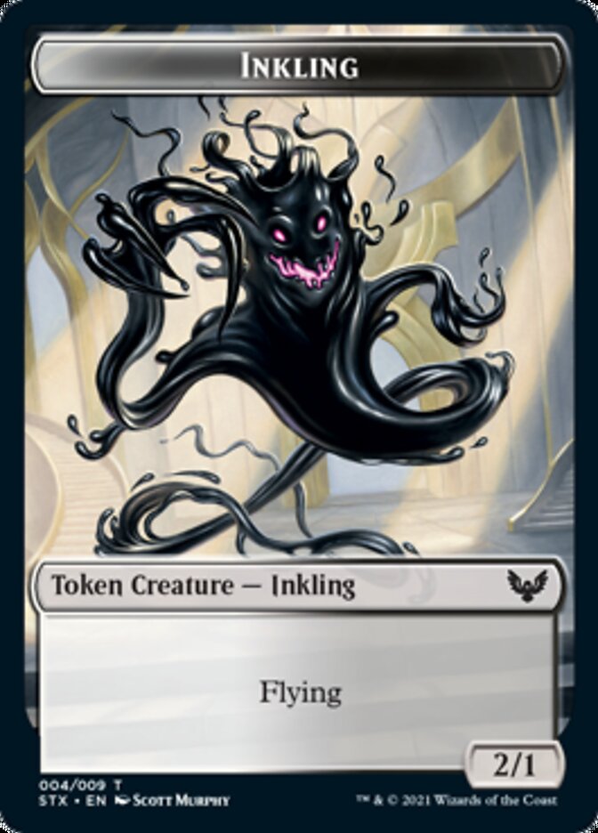 Inkling // Treasure Double-Sided Token [Strixhaven: School of Mages Tokens] | Mega City Incorporated