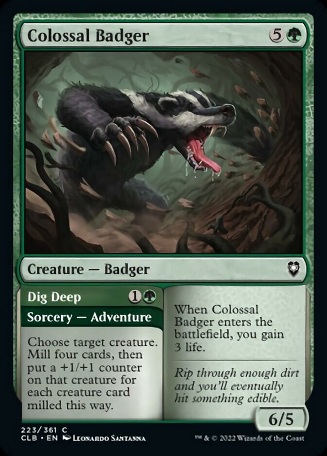 Colossal Badger // Dig Deep [Commander Legends: Battle for Baldur's Gate] | Mega City Incorporated